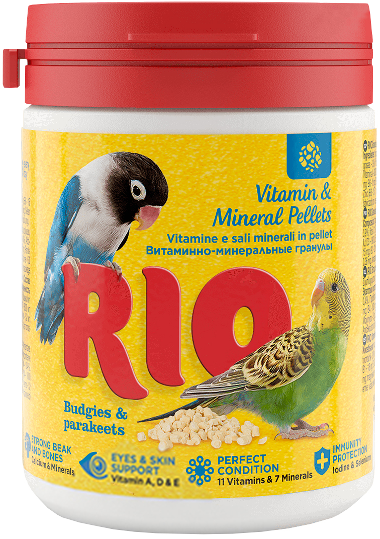 

Rio витаминно-минеральные гранулы для волнистых и средних попугаев 120 гр (1 шт)
