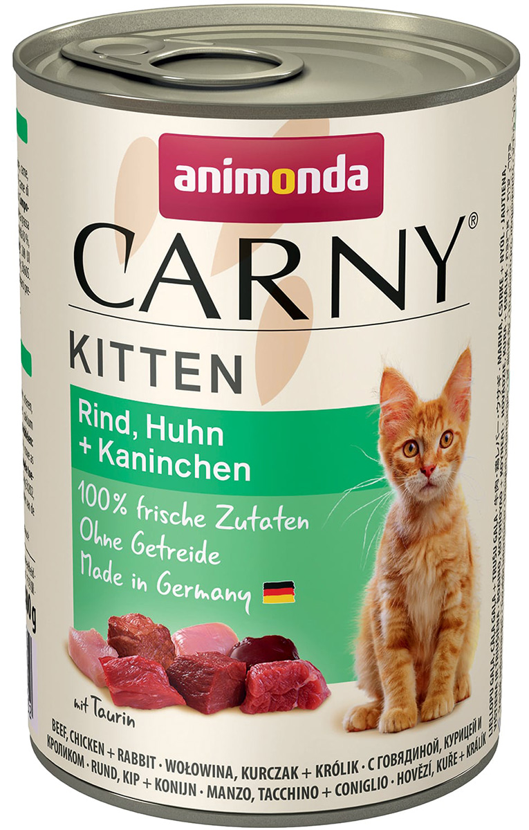 

Animonda Carny Kitten Rind, Huhn & Kaninchen для котят с говядиной, курицей и кроликом 77091 (400 гр (2 + 1 шт))