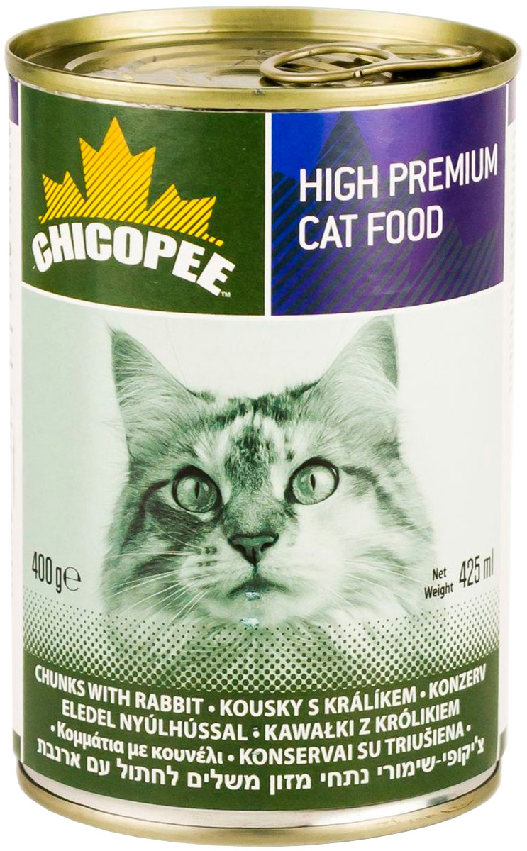 

Chicopee Cat для взрослых кошек с кусочками кролика в соусе (400 гр х 24 шт)