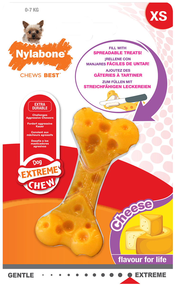 

Игрушка для собак Nylabone Dura Chew Cheese Bone косточка экстра-жесткая с ароматом сыра Xs (1 шт)