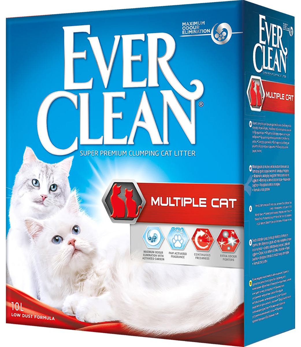 

Ever Clean Multiple Cat наполнитель комкующийся для туалета кошек с ароматизатором красная полоска (10 + 10 л)