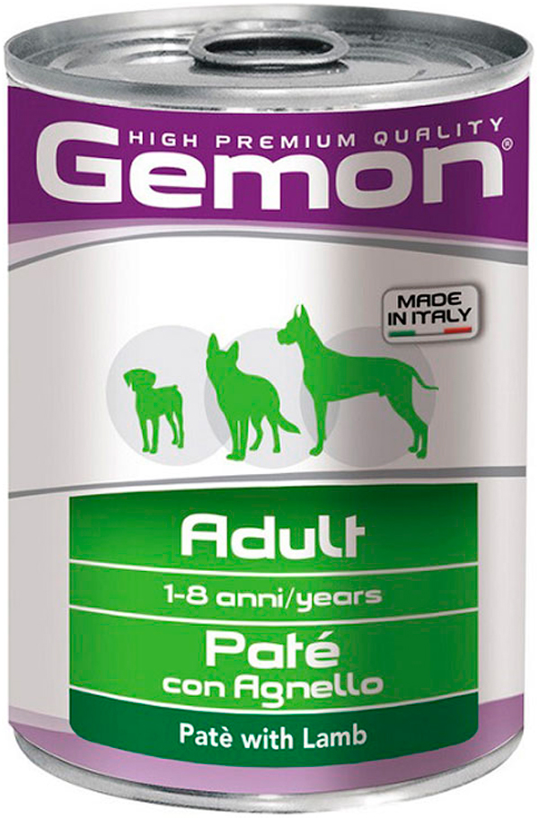 

Gemon Dog Adult для взрослых собак всех пород паштет с ягненком (400 гр)