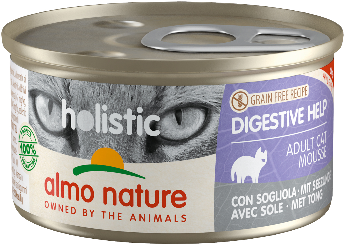 

Almo Nature Cat Holistic Digestive Help беззерновые для взрослых кошек с чувствительным пищеварением мусс с камбалой (85 гр)