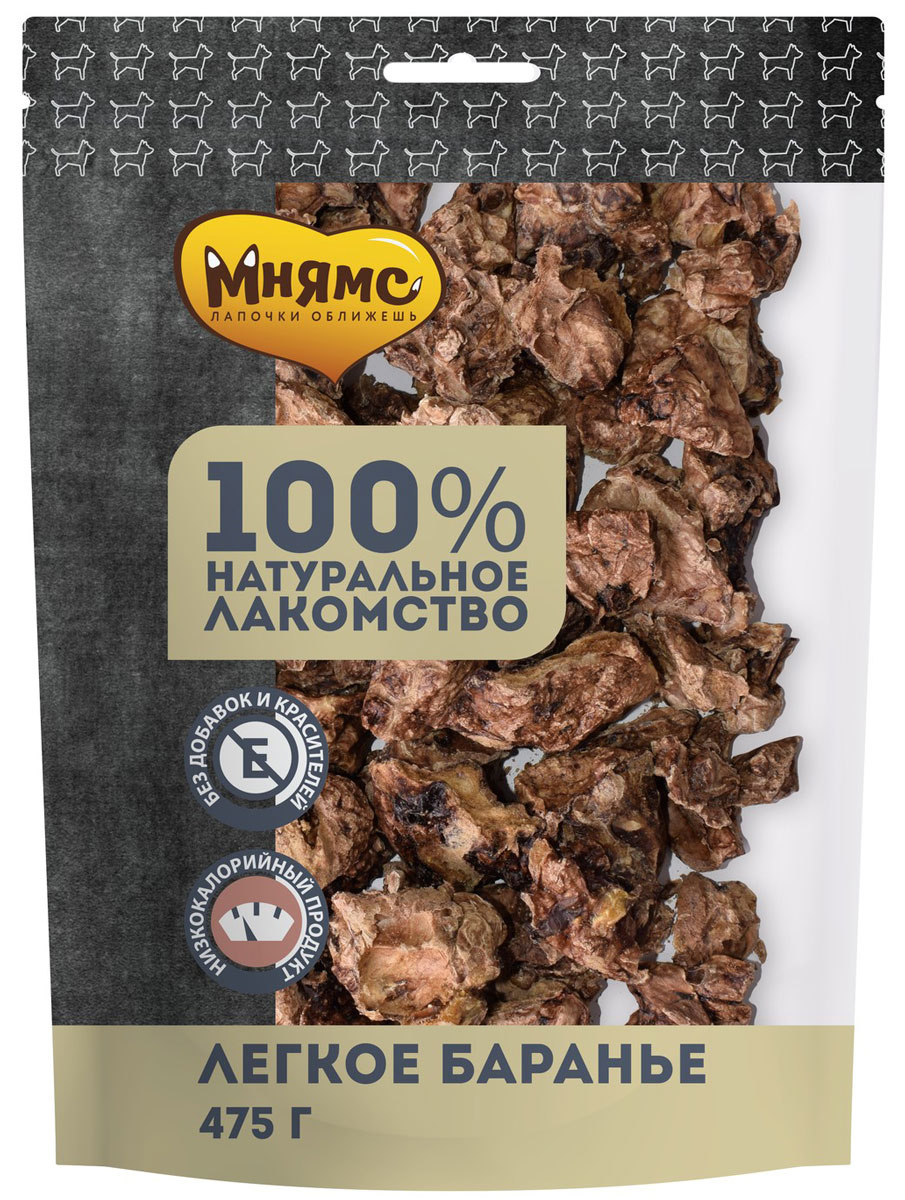 

Лакомство мнямс для собак легкое баранье сушеное 475 гр (1 шт)