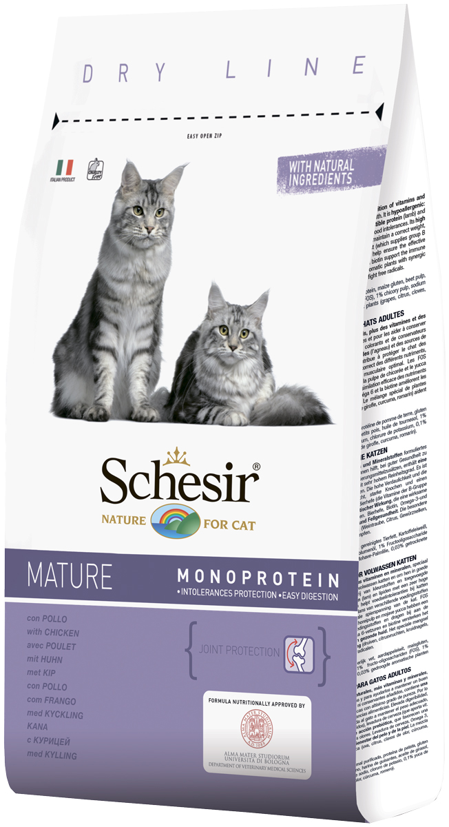 

Schesir Cat Mature монобелковый для пожилых кошек (0,4 кг)