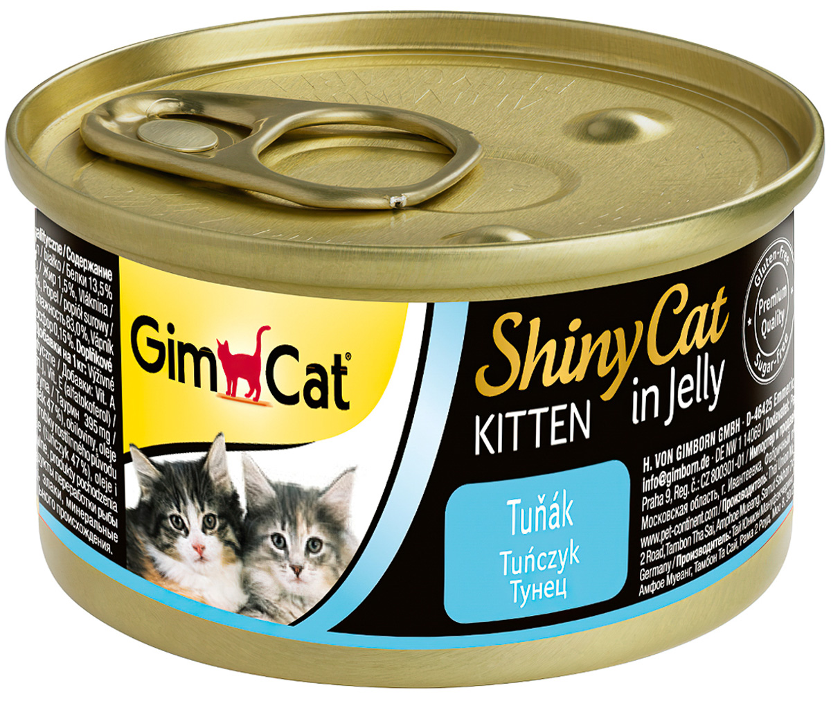 

Gimcat Shinycat Kitten для котят с тунцом в желе (70 гр х 24 шт)