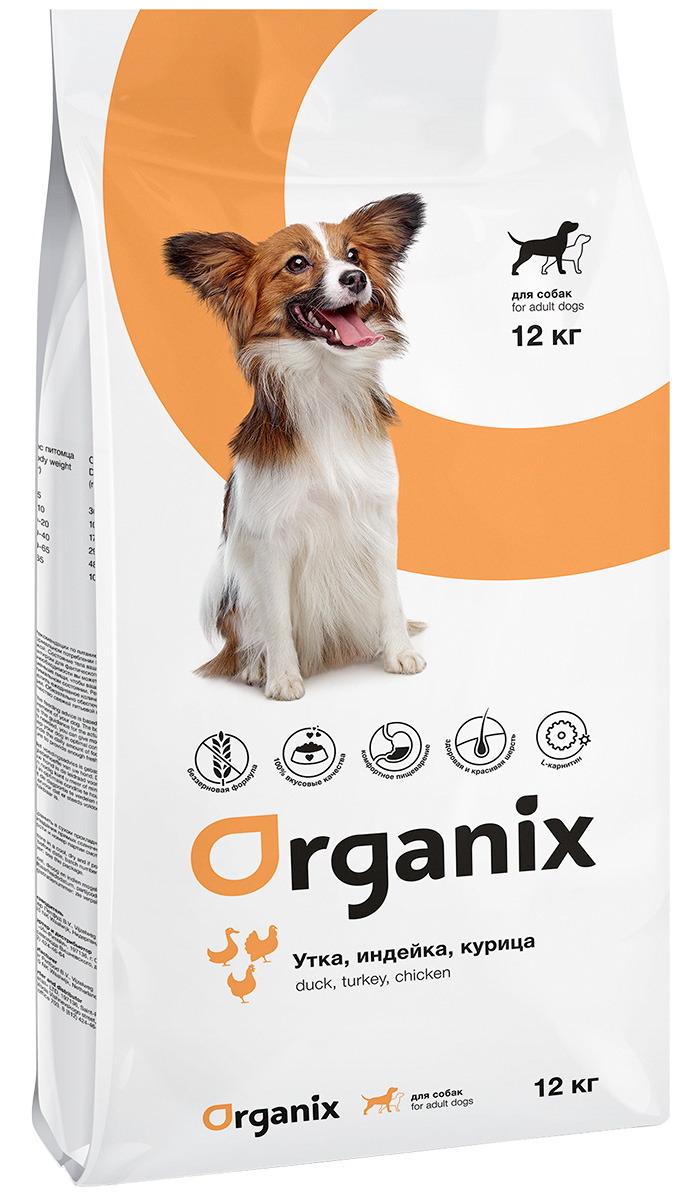 

Organix Grain Free Adult Dog Duck Turkey & Chicken беззерновой для взрослых собак всех пород с уткой, индейкой и курицей (12 кг)