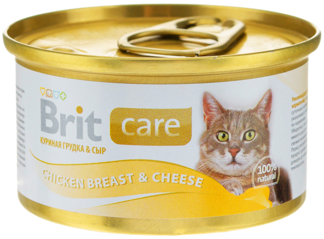 

Brit Care Cat Chicken Breast & Cheese для взрослых кошек с куриной грудкой и сыром (80 гр х 12 шт)