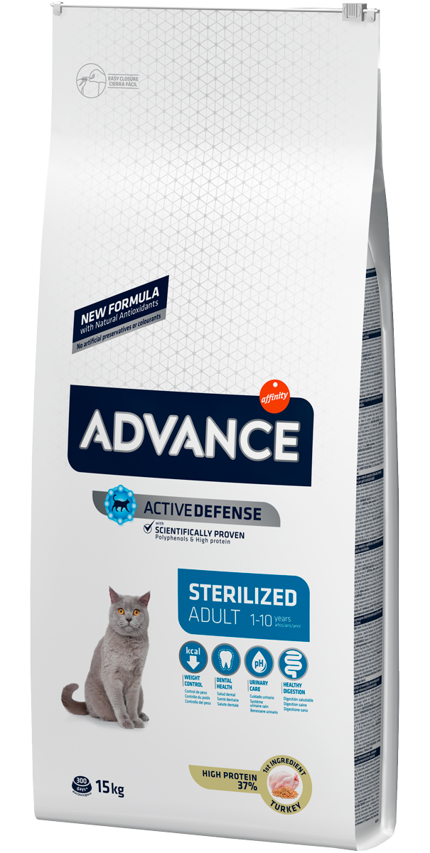 

Advance Adult Sterilized Turkey & Barley для взрослых кастрированных котов и стерилизованных кошек с индейкой и ячменем (3 кг)