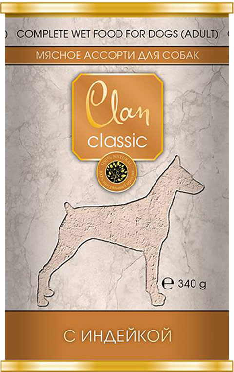 

Clan Classic мясное ассорти для взрослых собак с индейкой (100 гр х 5 шт)