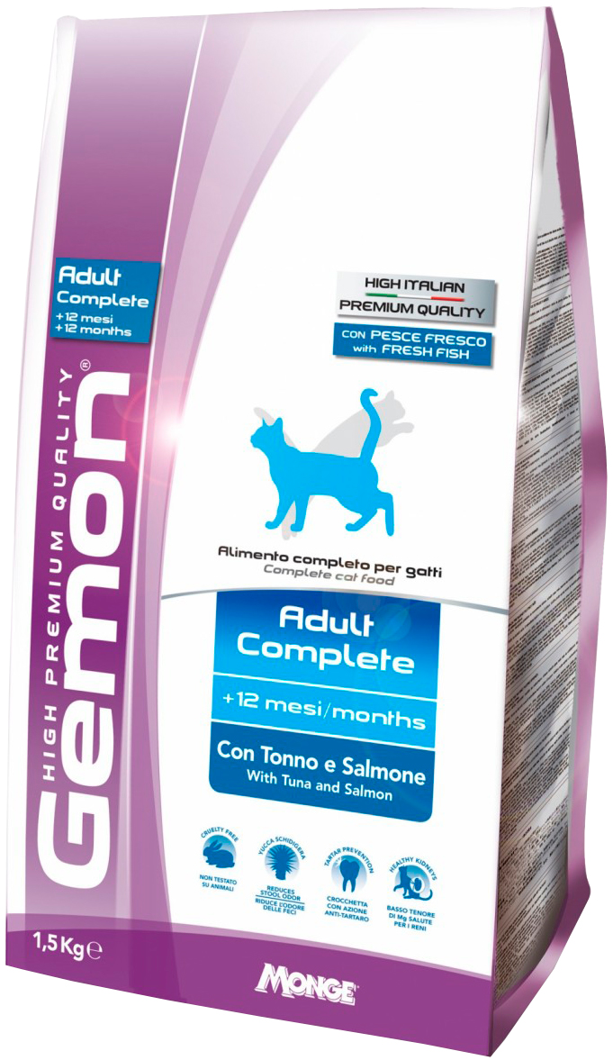 

Gemon Cat Adult для взрослых кошек с тунцом и лососем (1,5 + 1,5 кг)