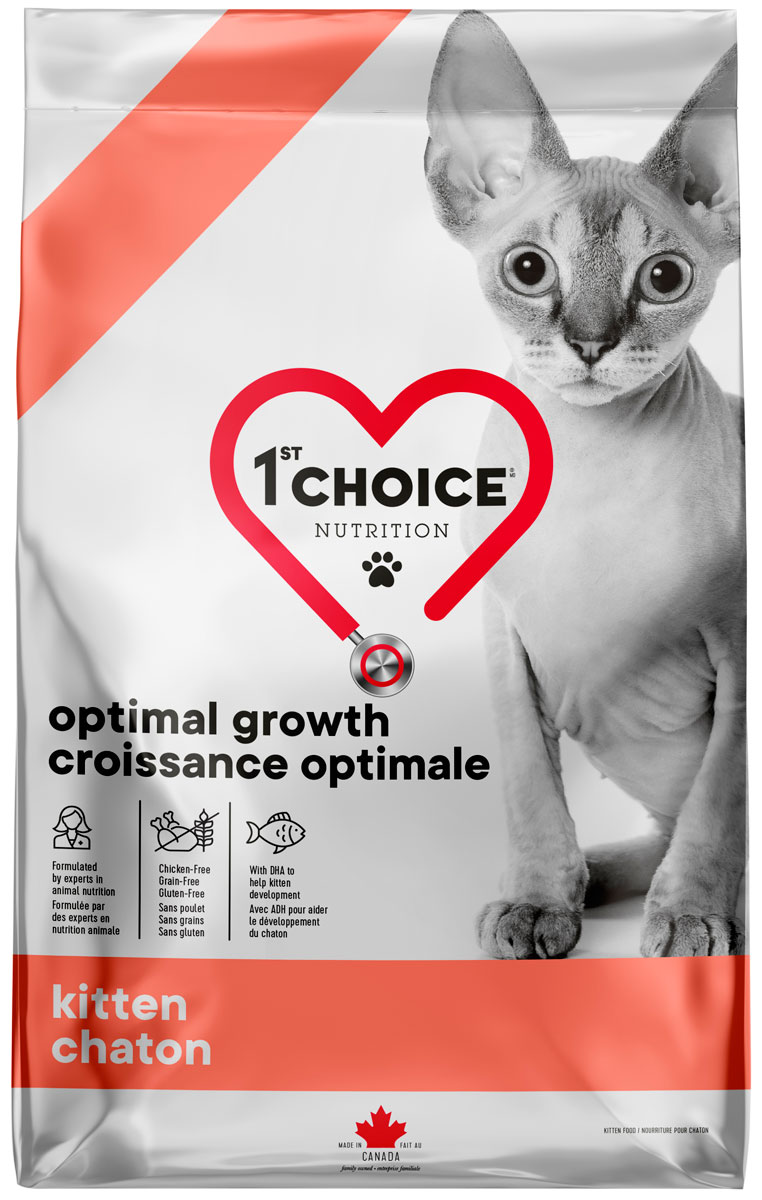 

1st Choice Care Kitten Optimal Growth беззерновой для котят с треской и лососем (1,8 кг)