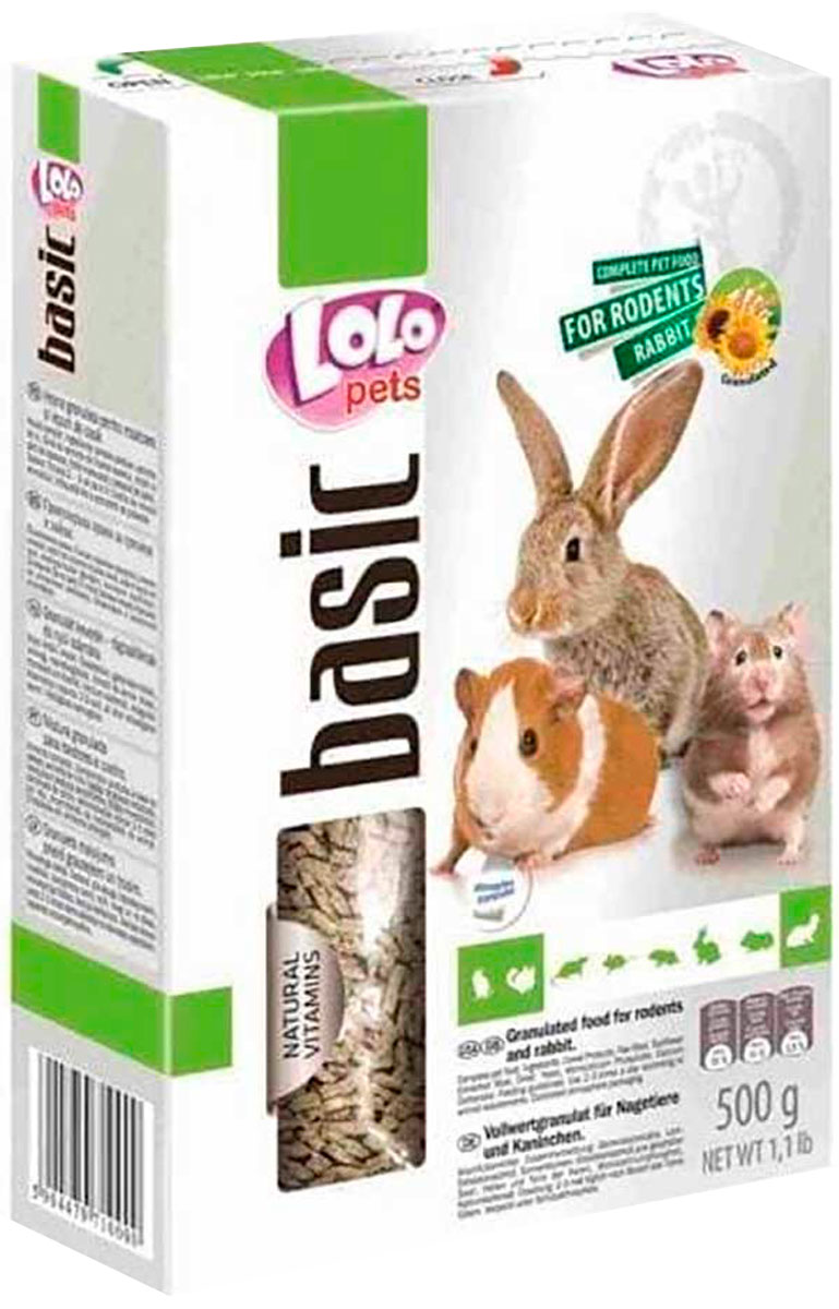 Lolo Pets Basic корм для грызунов и кроликов гранулят (500 гр)