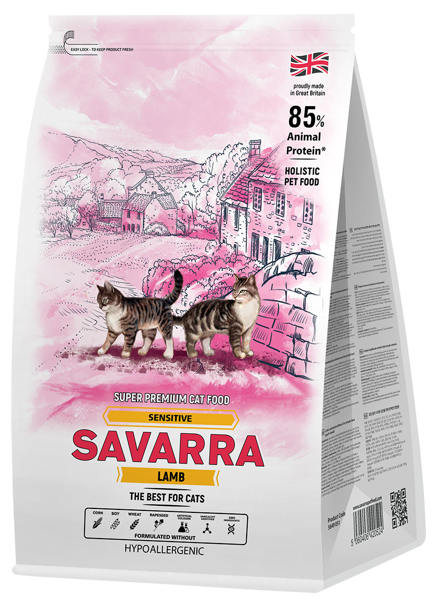 

Savarra Adult Cat Sensitive для взрослых кошек при аллергии с ягненком (0,4 кг)