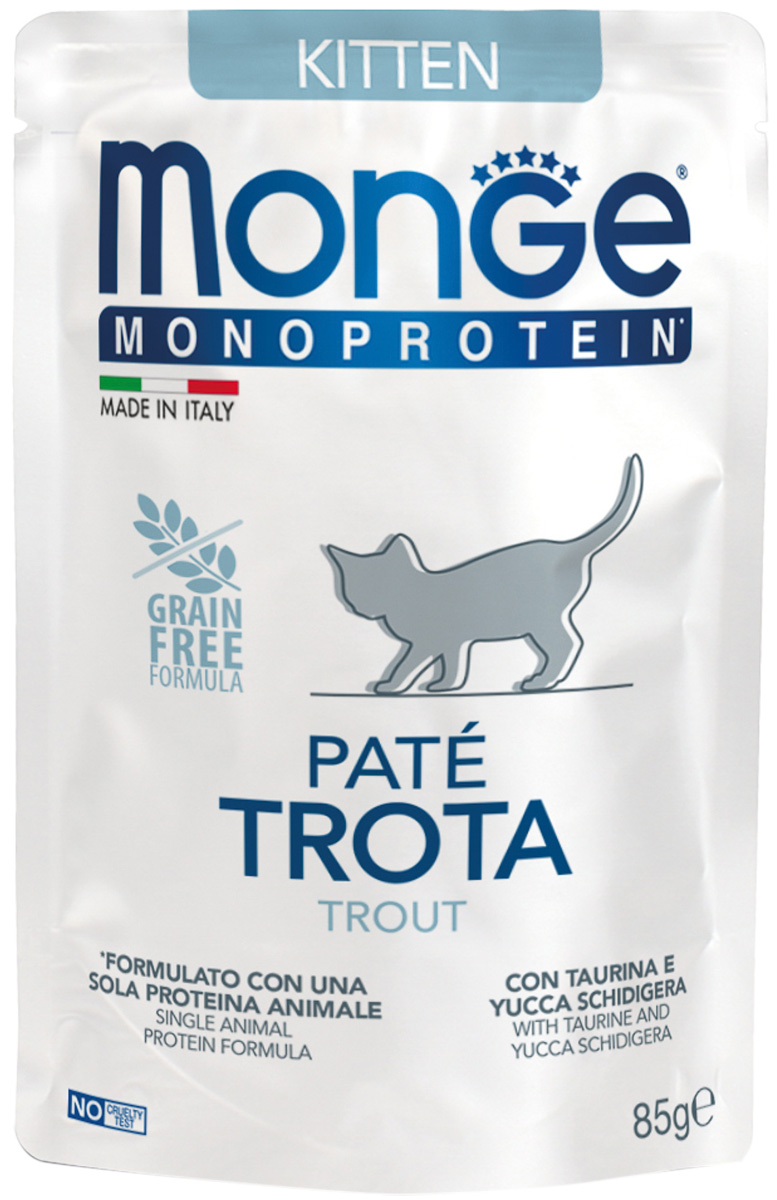 

Monge Monoprotein Kitten монобелковые для котят с форелью (85 гр)