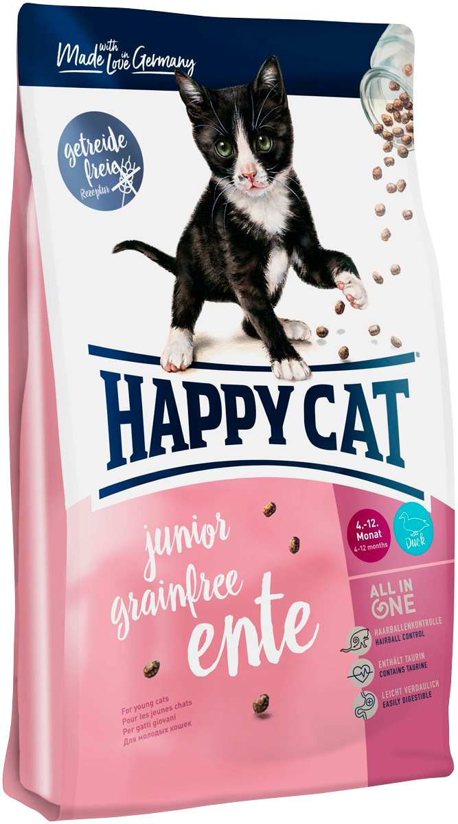 

Happy Cat Supreme Junior Grainfree беззерновой для котят с уткой (0,3 кг)