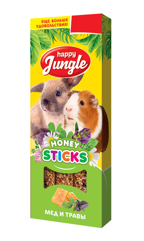 

Happy Jungle палочки для мелких грызунов мед и травы (3 шт)