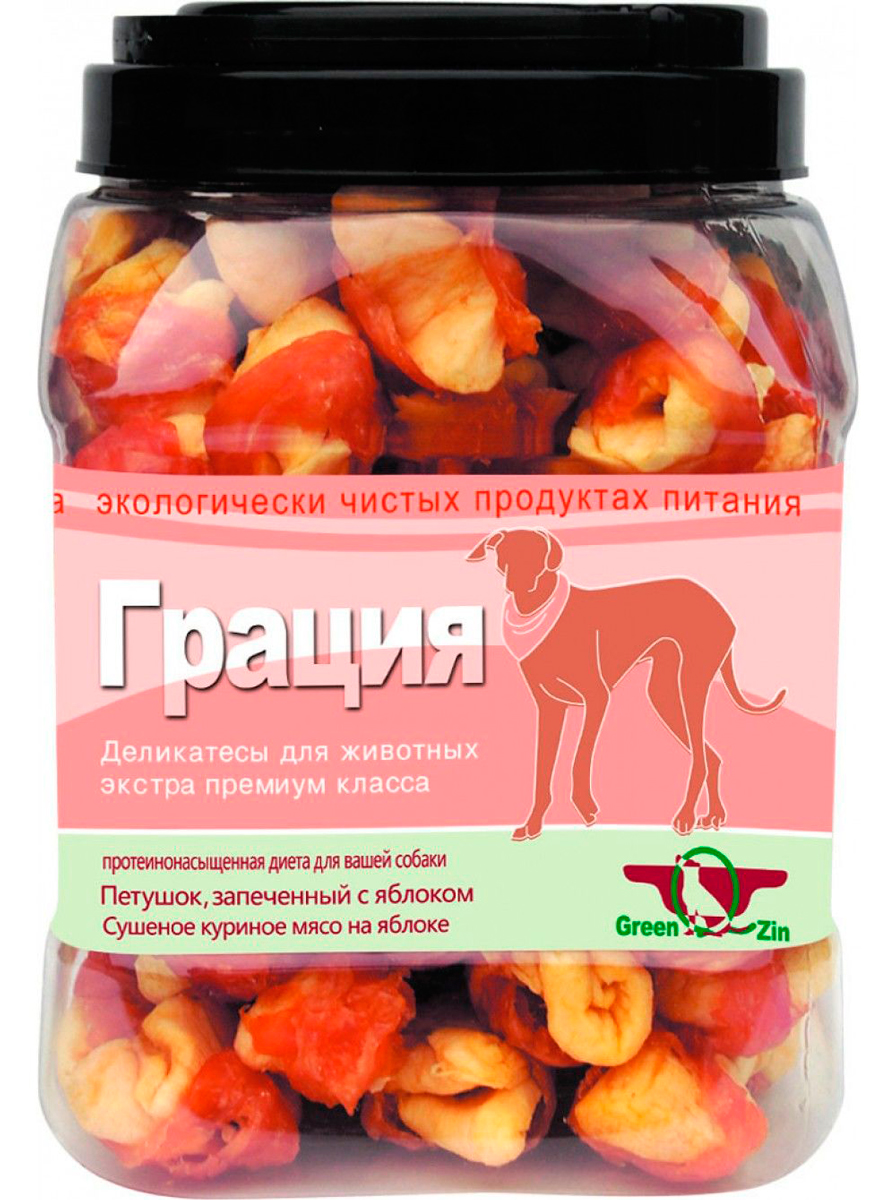 

Лакомство Green Qzin Грация 2 для собак всех пород мясо курицы сушеное на яблоке 750 гр (1 шт)