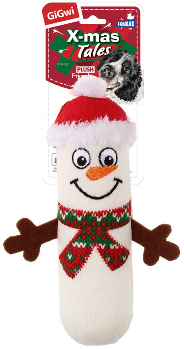

Игрушка для собак GiGwi X-mas Tales Снеговик с пищалкой маленький 18 см (1 шт)