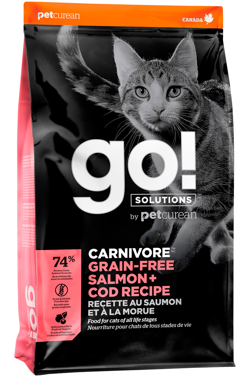

Go! Solutions Carnivore беззерновой для кошек и котят с лососем и треской (1,4 кг)