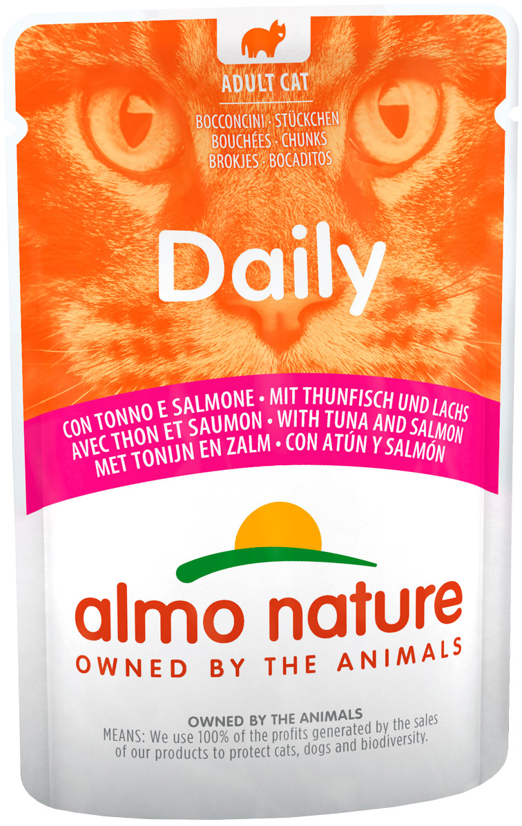 

Almo Nature Cat Daily Menu для взрослых кошек с тунцом и лососем (70 гр х 30 шт)