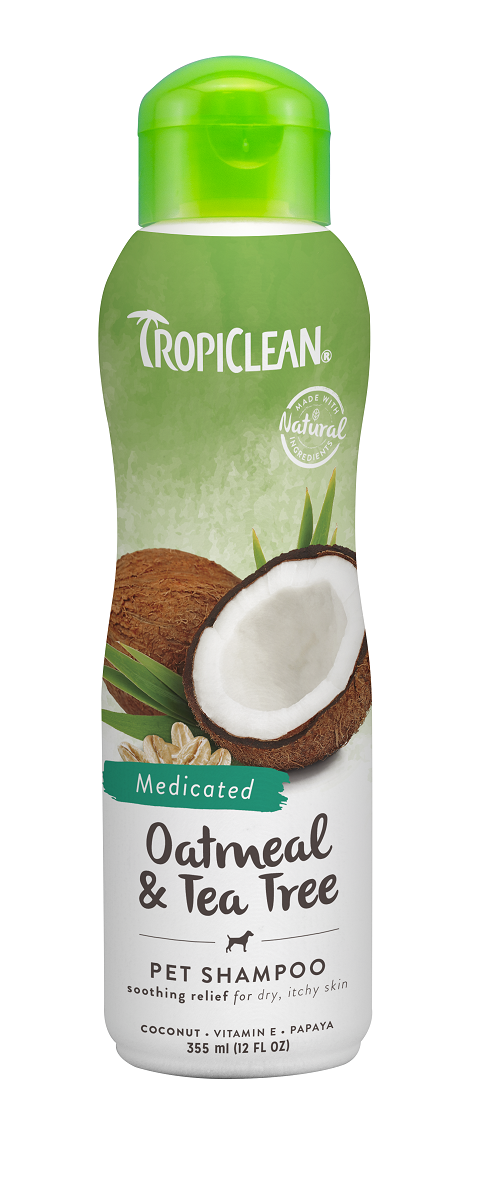 

Tropiclean Shampoo Medicated Oatmeal & Tea Tree – Тропиклин шампунь для собак и кошек лечебный от зуда и перхоти Овсяный с маслом чайного дерева (355 мл)