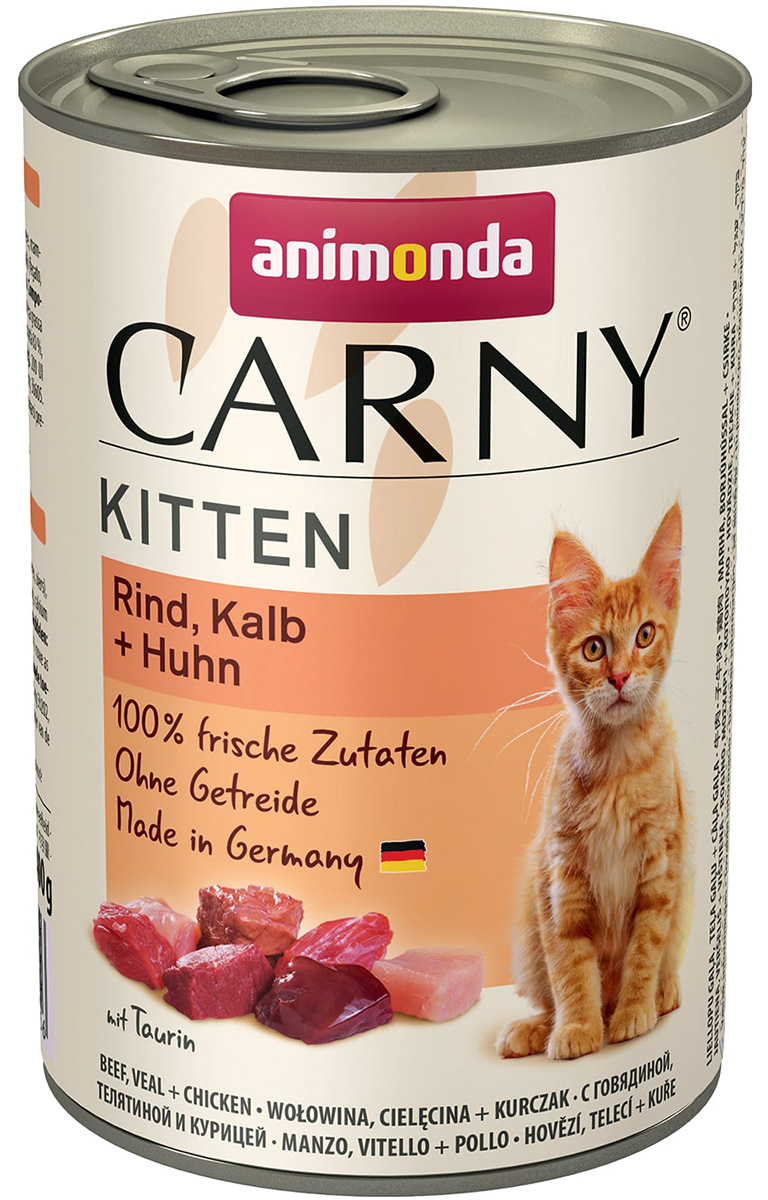 

Animonda Carny Kitten Rind, Kalb & Huhn для котят с говядиной, телятиной и курицей 77093 (400 гр (2 + 1 шт))