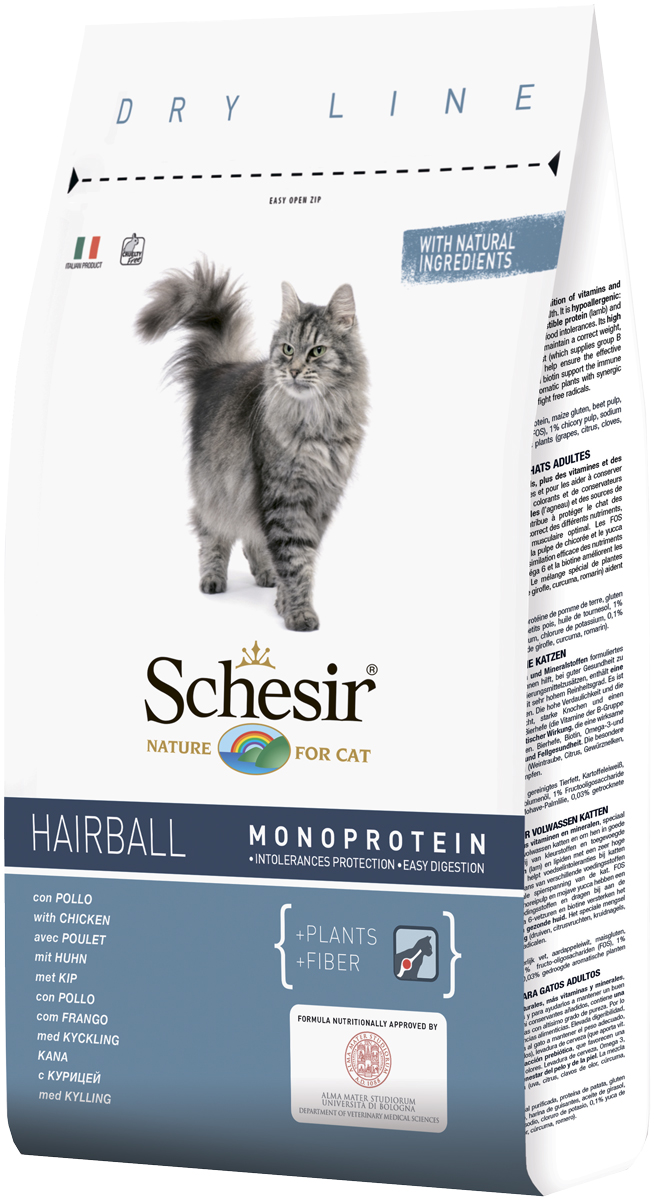 

Schesir Cat Hairball монобелковый для взрослых кошек для вывода шерсти (1,5 кг)