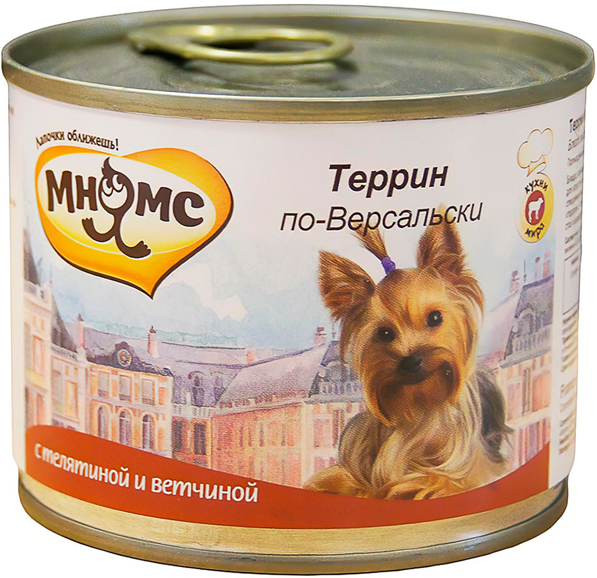 

мнямс террин по-версальски для собак маленьких пород с телятиной и ветчиной (200 гр х 6 шт)