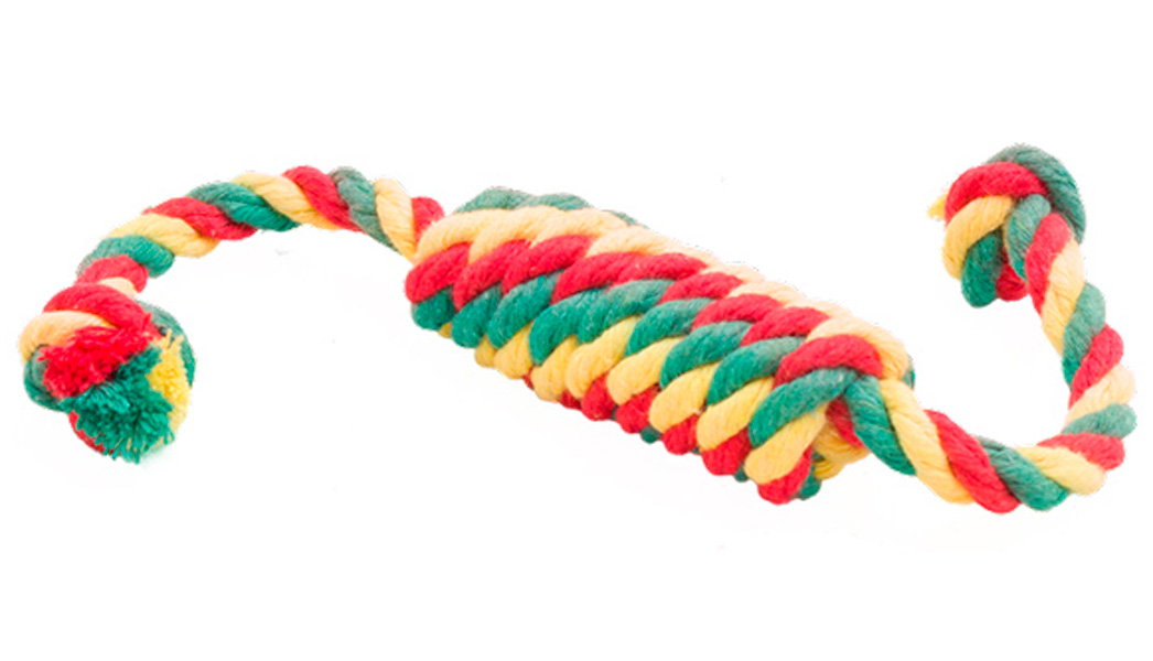 

Игрушка для собак Doglike Dental Knot Сарделька канатная цветная средняя (1 шт)
