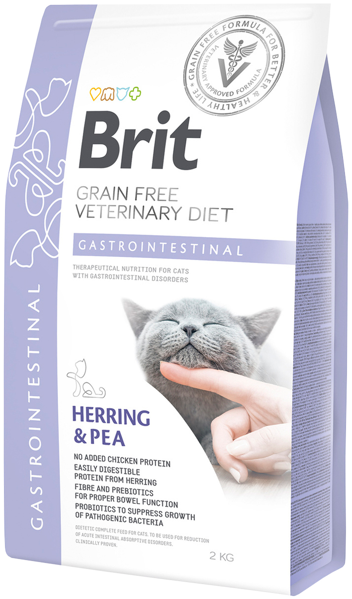 

Brit Veterinary Diet Cat Grain Free Gastrointestinal для взрослых кошек при заболеваниях желудочно-кишечного тракта (0,4 кг)