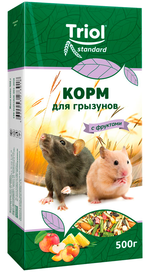 

Triol Standard корм для грызунов с фруктами (500 гр)