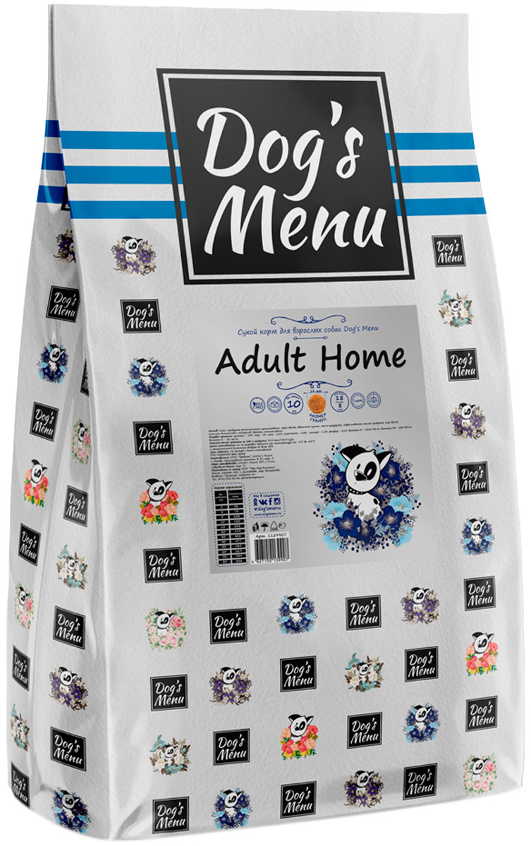 

Dog’s Menu Adult Home для взрослых собак всех пород живущих дома (10 кг)