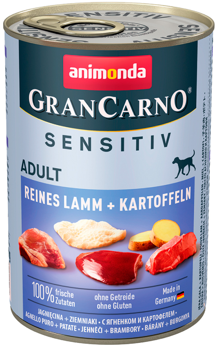 

Animonda Gran Carno Sensitiv Adult Reines Lamm & Kartoffeln для взрослых собак с ягненком и картофелем (400 гр)