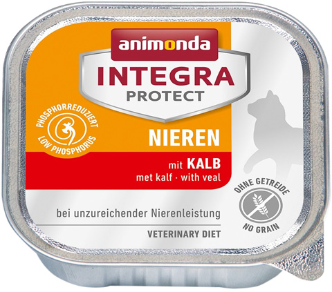 

Animonda Integra Protect Cat Nieren Renal для взрослых кошек при хронической почечной недостаточности с телятиной 100 гр (100 гр)