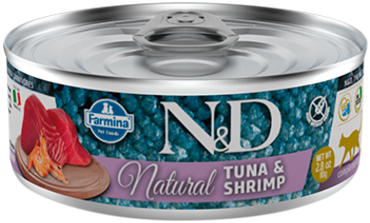 

Farmina Cat N&d Natural Tuna & Shrimp беззерновые для взрослых кошек с тунцом и креветками (80 гр х 12 шт)