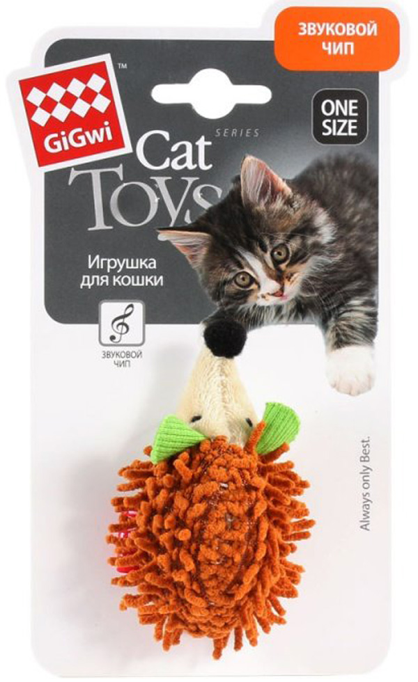 

Игрушка для кошек GiGwi Ежик со звуковым чипом 7 см (1 шт)