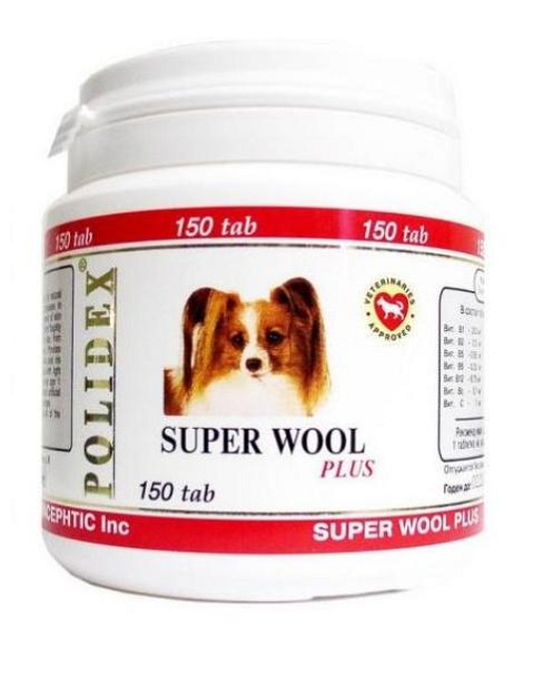 

Polidex Super Wool Plus – Полидекс Супер Вул Плюс витаминный комплекс для собак для кожи и шерсти (150 таблеток)