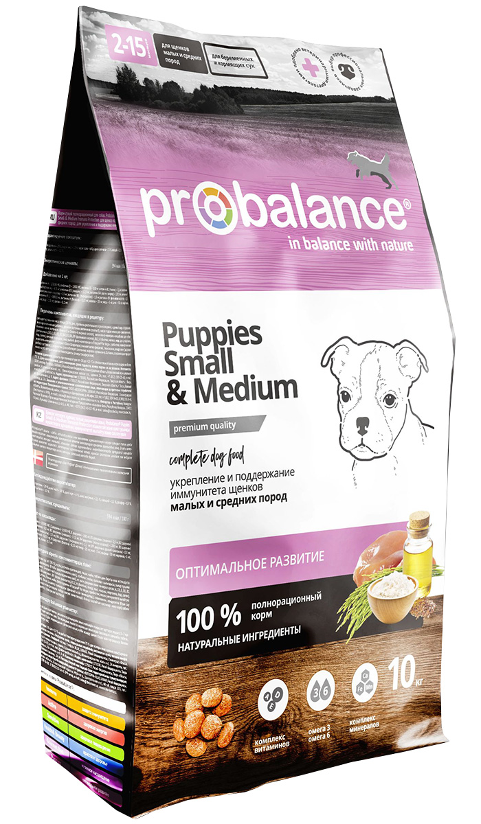 

Probalance Puppies Small & Medium Immuno для щенков маленьких и средних пород с курицей (3 кг)