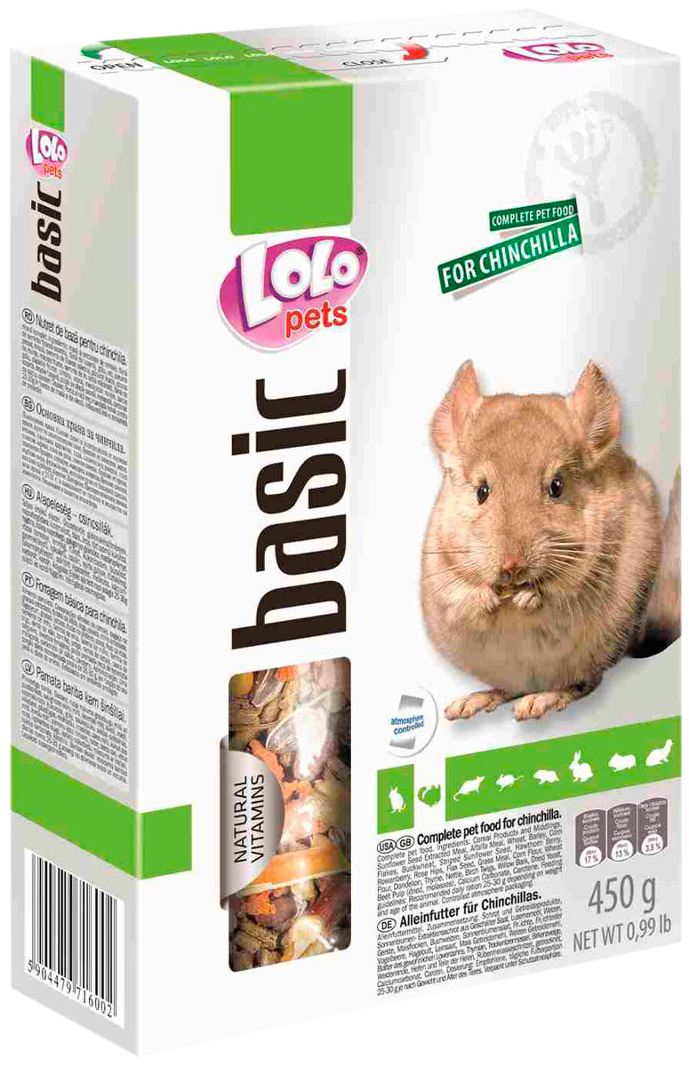 Lolo Pets Basic корм для шиншилл коробка (450 гр)
