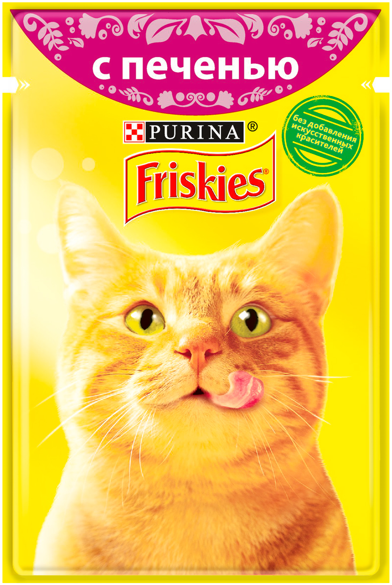 

Friskies для взрослых кошек с печенью в подливе (85 гр)