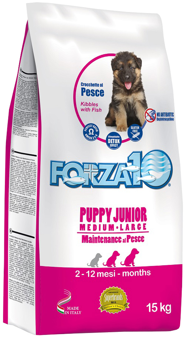 

Forza10 Dog Maintenance Puppy Junior Medium/large для щенков средних и крупных пород с рыбой (15 кг)