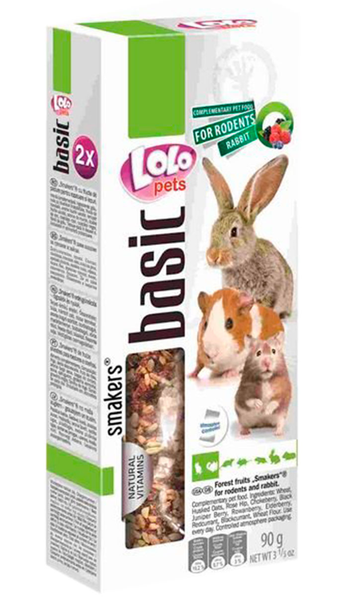 Lolo Pets Smakers лакомство для грызунов и кроликов с лесными ягодами (90 гр)