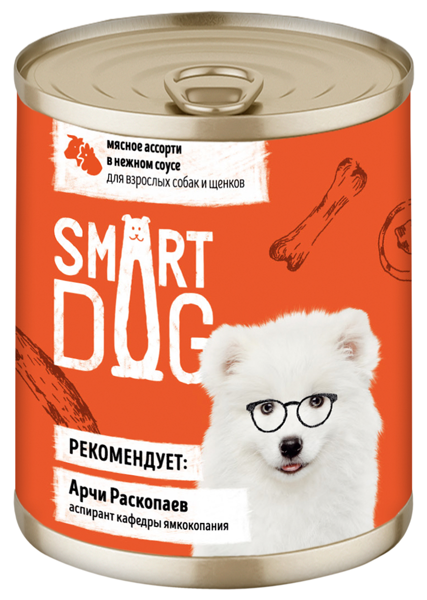 

Smart Dog для собак и щенков с мясным ассорти в соусе (240 гр х 12 шт)