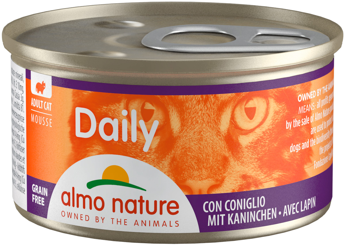 

Almo Nature Cat Daily Menu беззерновые для взрослых кошек нежный мусс с кроликом (85 гр х 24 шт)