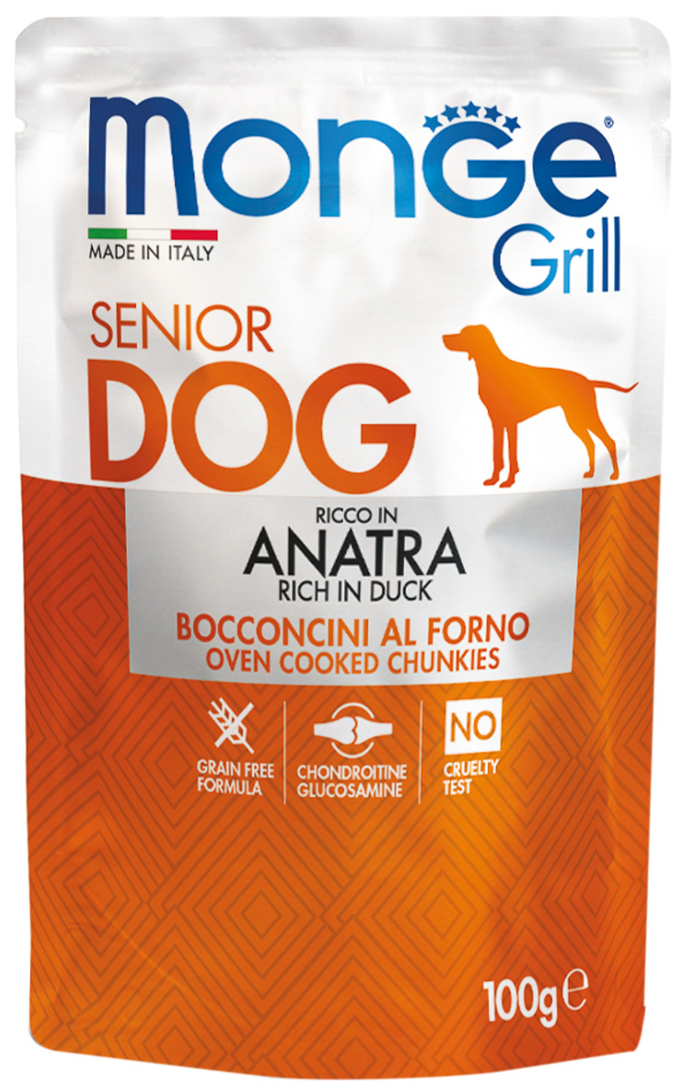 

Monge Grill Pouch Senior Dog для пожилых собак с уткой (100 гр х 24 шт)