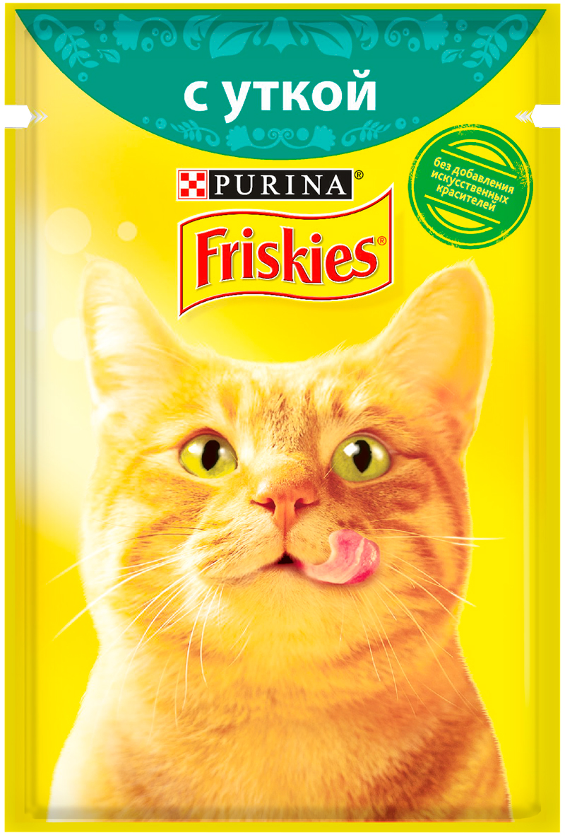 

Friskies для взрослых кошек c уткой в подливе (85 гр)