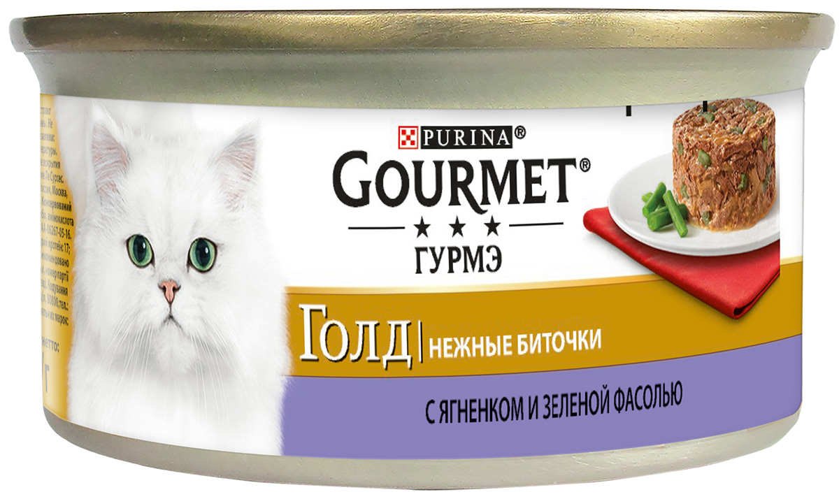 

Gourmet Gold нежные биточки для взрослых кошек с ягненком и зеленой фасолью (85 гр х 12 шт)