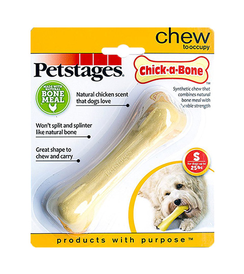 Petstages игрушка для собак Chick-a-bone Косточка с ароматом курицы малая 11 см (1 шт)