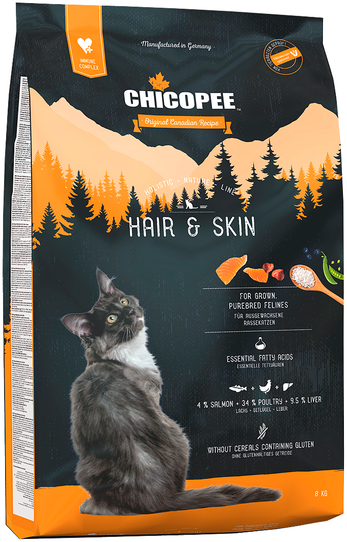 

Chicopee Holistic Nature Line Cat Adult Hair & Skin для взрослых кошек с чувствительной кожей и шерстью (8 кг)